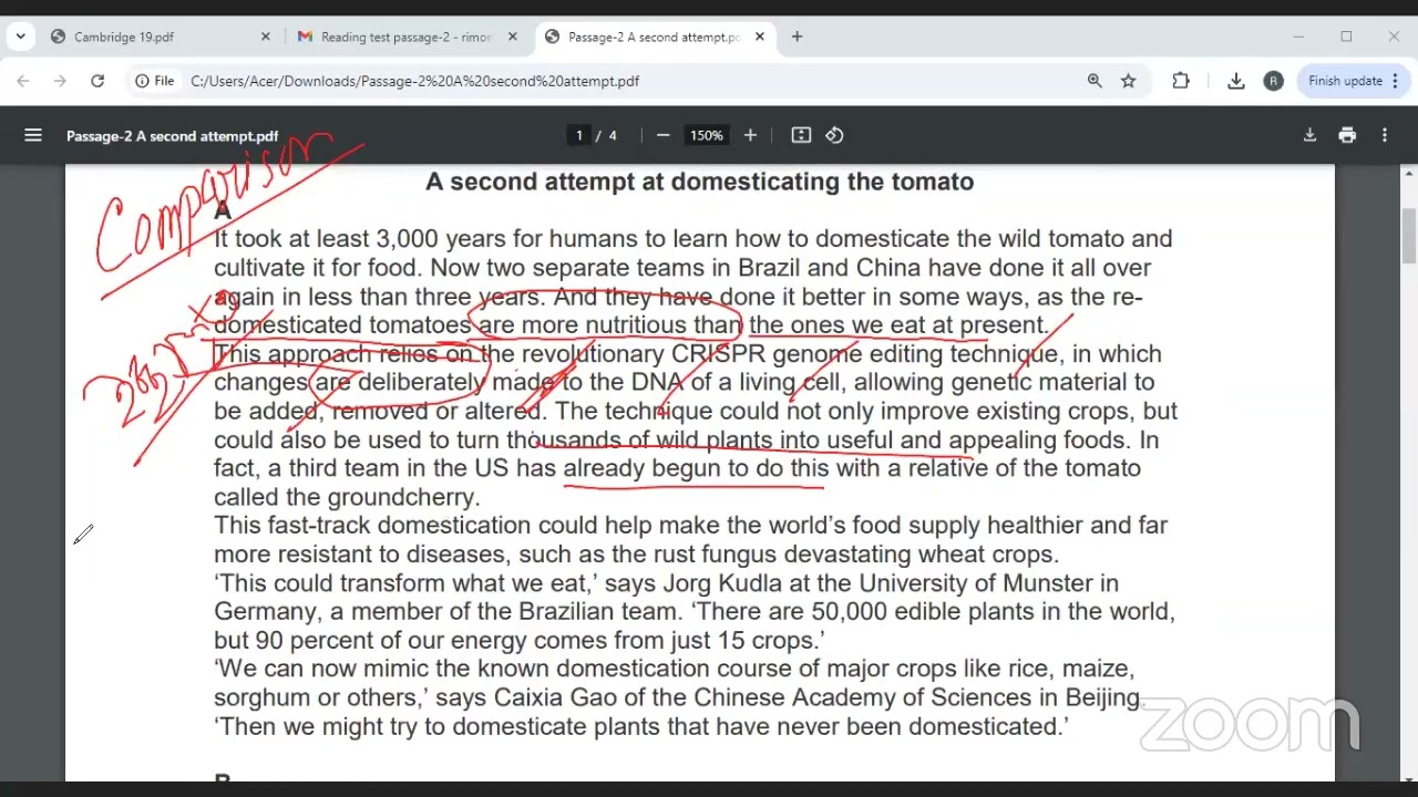 LIve class!! Passage 2 cam 17 !!domesticating tomato