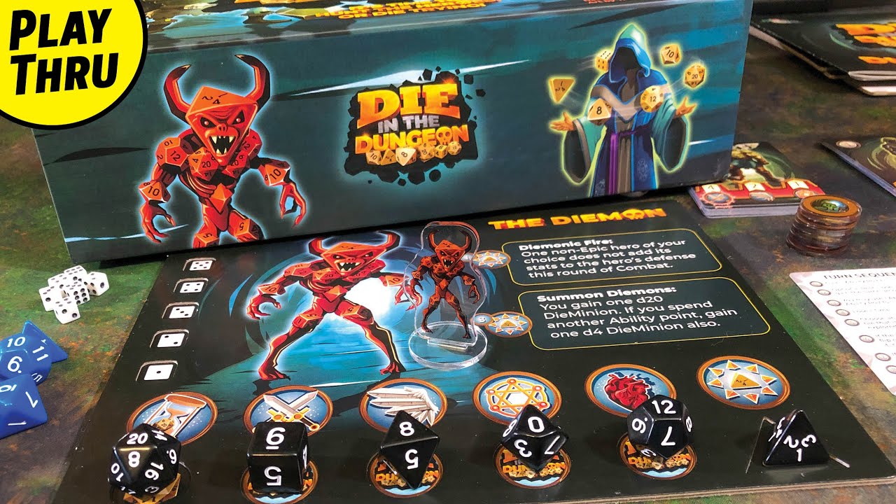 DIE in the DUNGEON Solo Playthrough showing How to Play