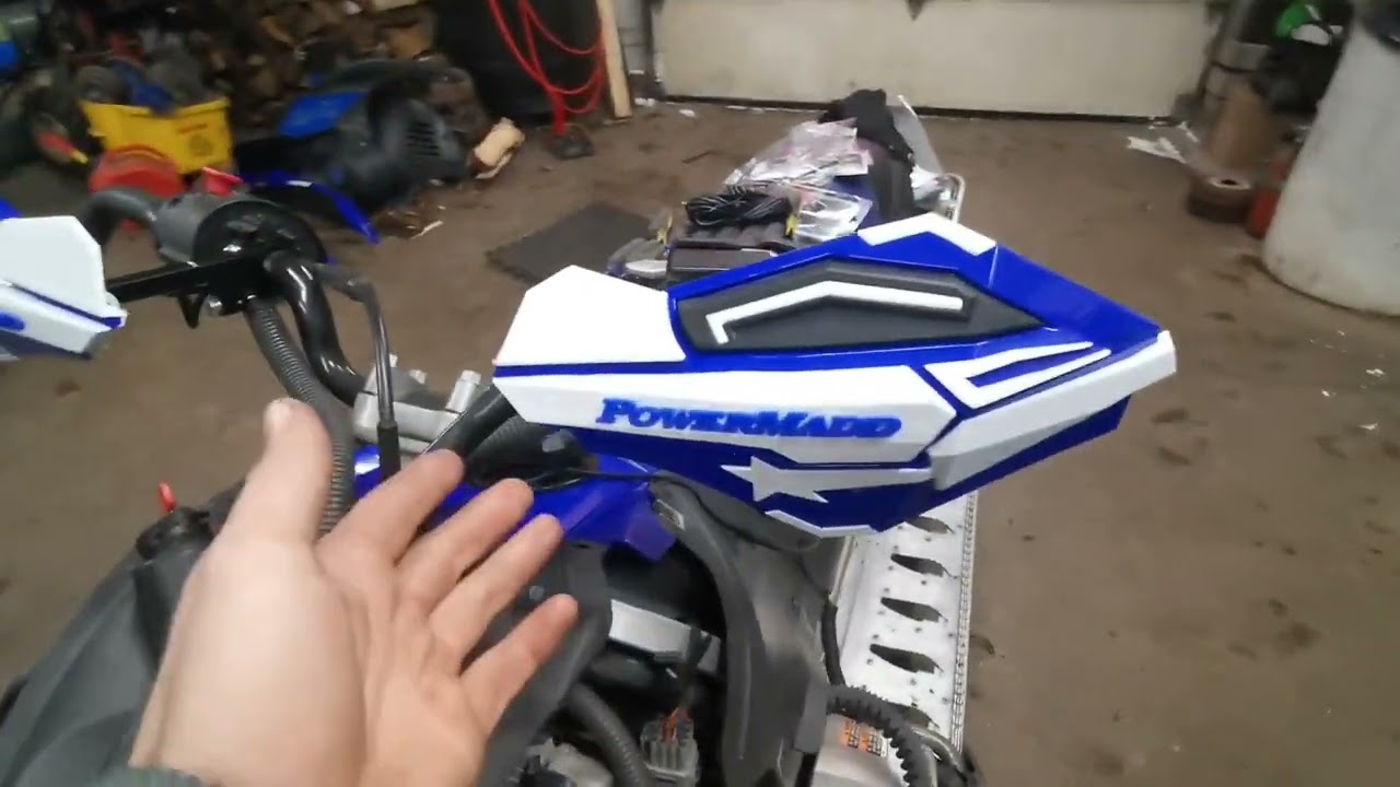 Powermadd Sentinel Handguards Instalation LED Light Mirror Kit Yamaha Nytro Blue White
