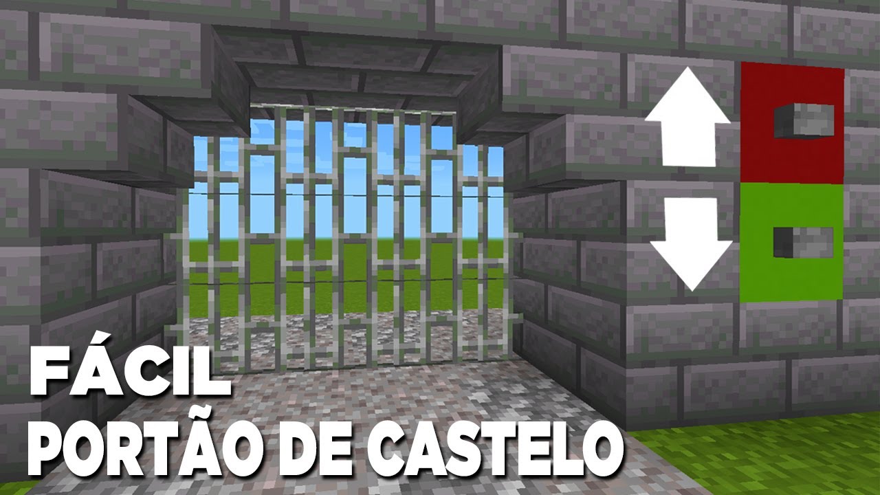 Porta de Castelo Autom&aacute;tica F&Aacute;CIL de fazer no Minecraft Bedrock (MCPE, XBOX, PS4, PC, Switch)