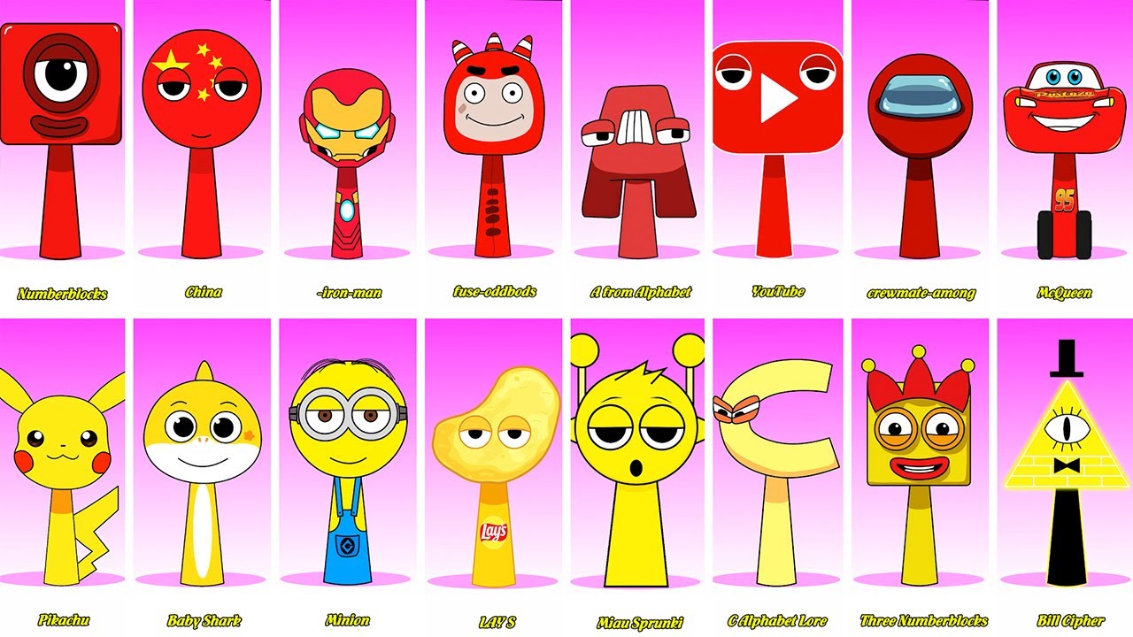 Incredibox Sprunki OC Phase 1 to Phase 3 Pato Pocoyo, Cats Montagem Miau Song, Yellow larva, Ginger