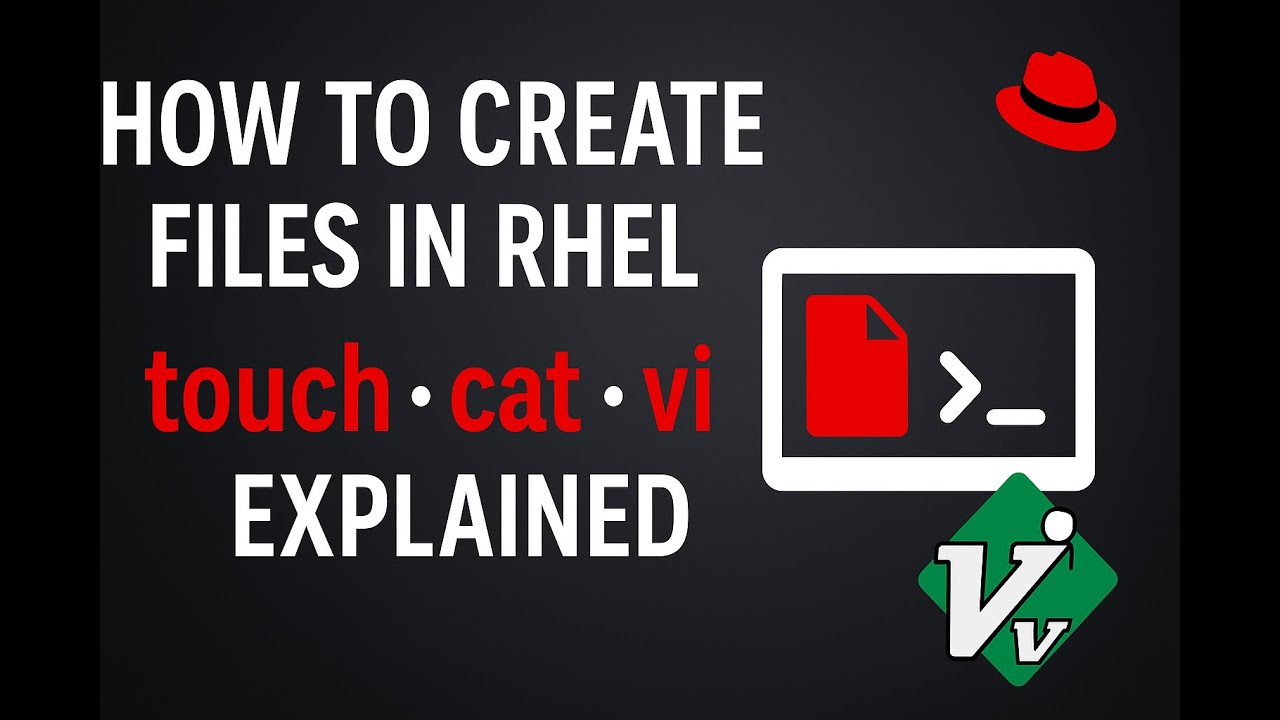 Redhat Linux - How to Create a File in Red Hat Linux Using touch, cat, vi Commands | RHEL Tutorial