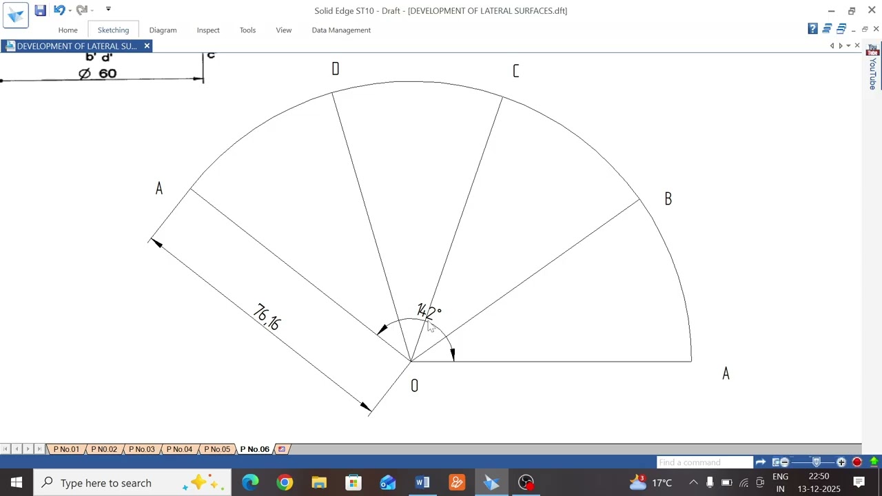 DEVELOPMENT OF LATERAL SURFACES Problem No 06 Cone Problem