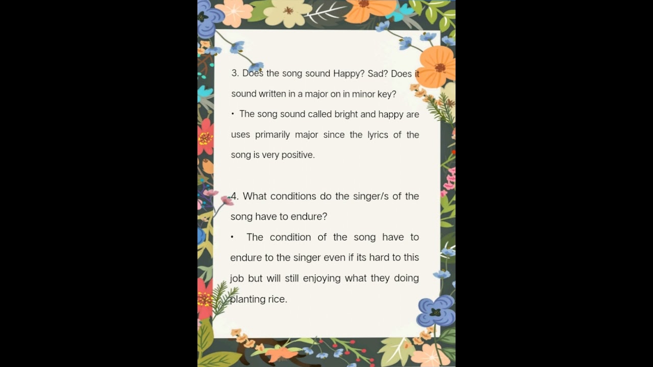 Questions of Listening, Analyzing and describing music