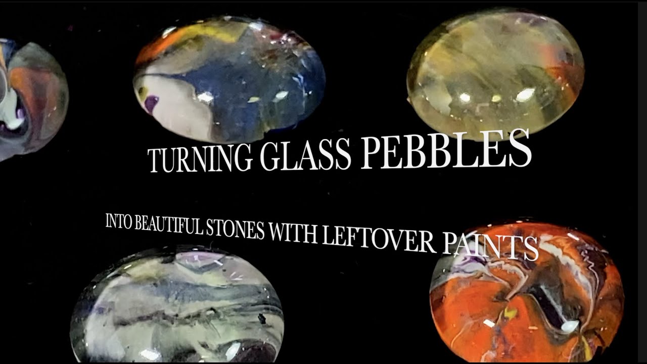 How to turn glass stones into beautiful gems with leftover paint -DE110-Acrylic Pouring