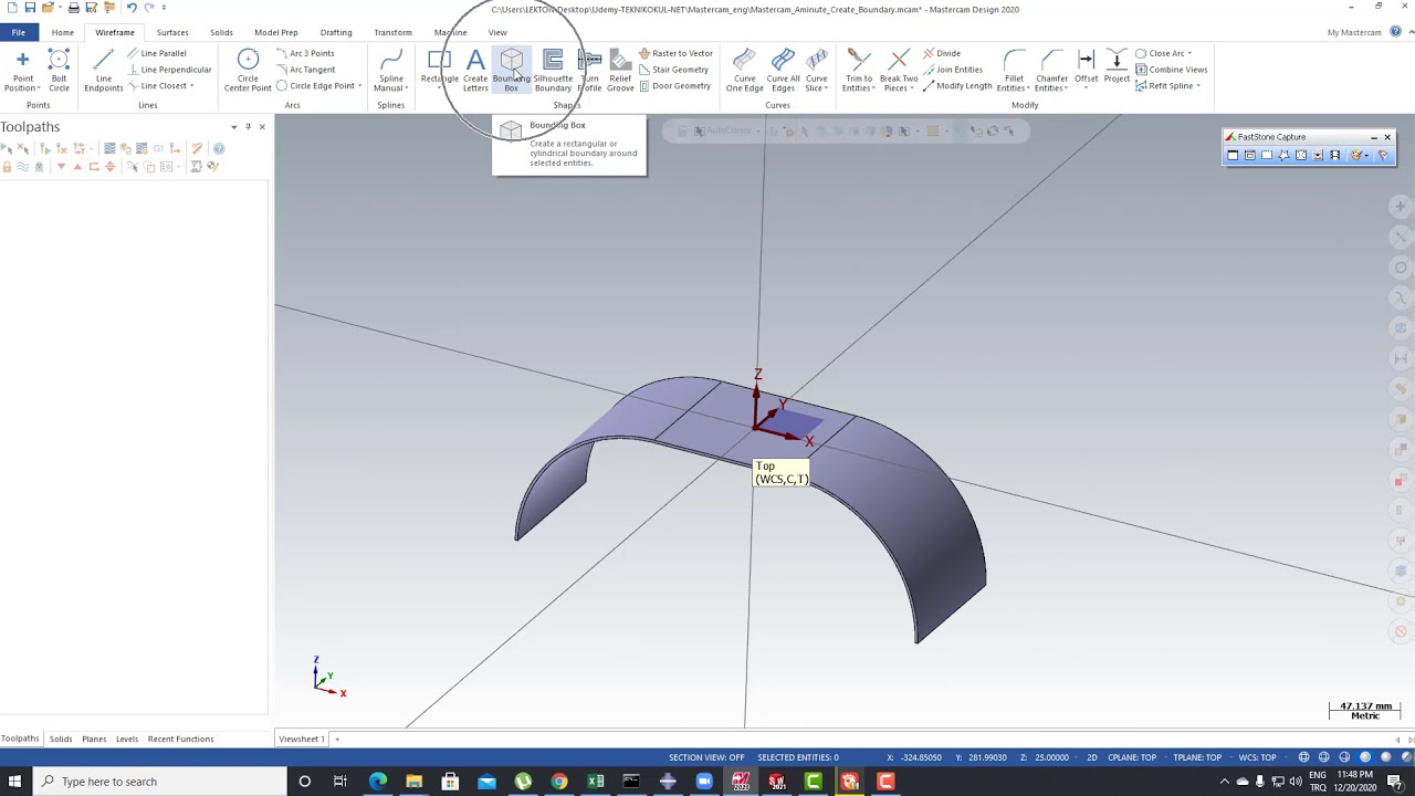 Mastercam in A minute 2D Bounding Box
