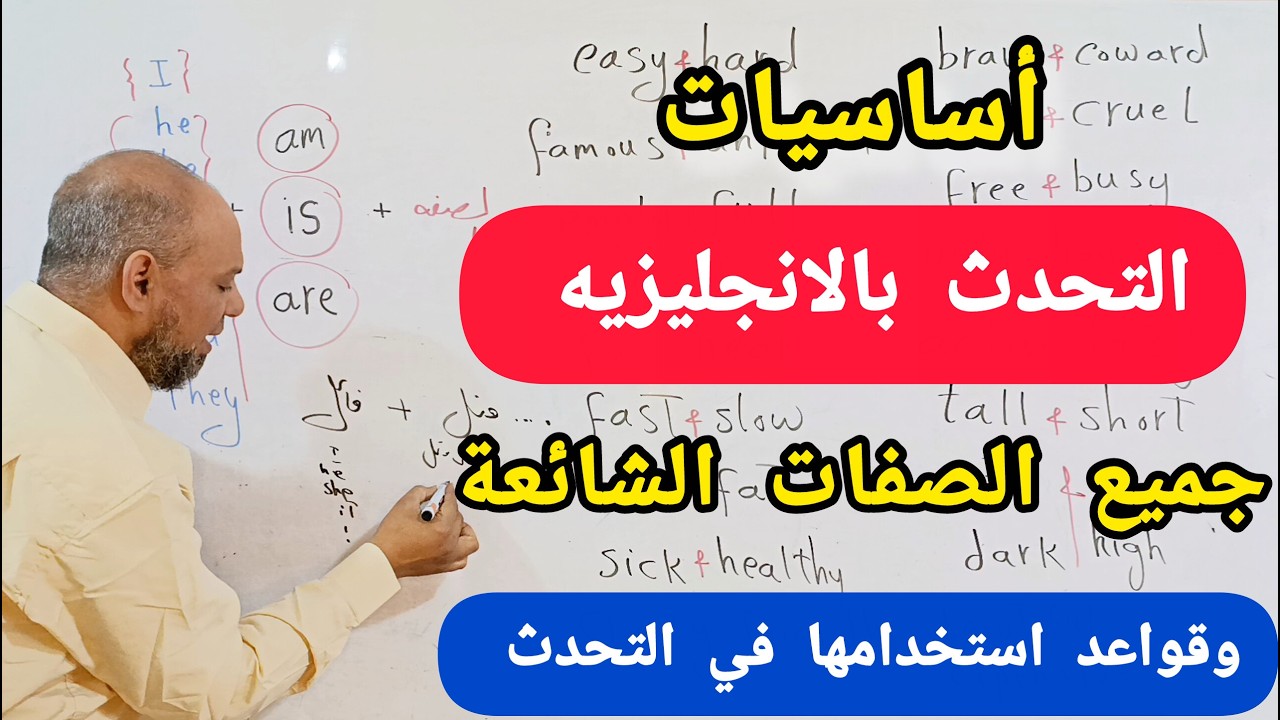 اعدك سوف تتحدث الانجليزيه بعد مشاهده هذا الفيديو ! اهم الاساسيات !! قواعد الصفات والاسماء #انجليزي