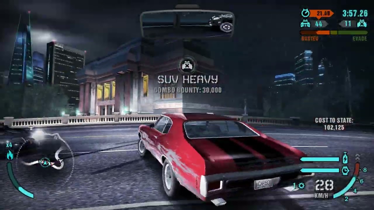 NFS Carbon: challenge series police chase - Chevrolet Chevelle SS -disable 30 police cars and escape