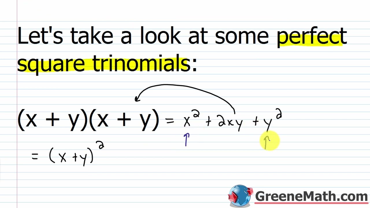 Algebra 1 Lesson #41 How to Factor Using Special Factoring Formulas
