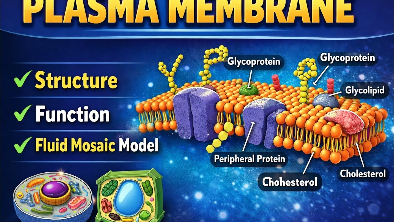 Plasma Membrane in One Video | Structure and Function| Cell biology !