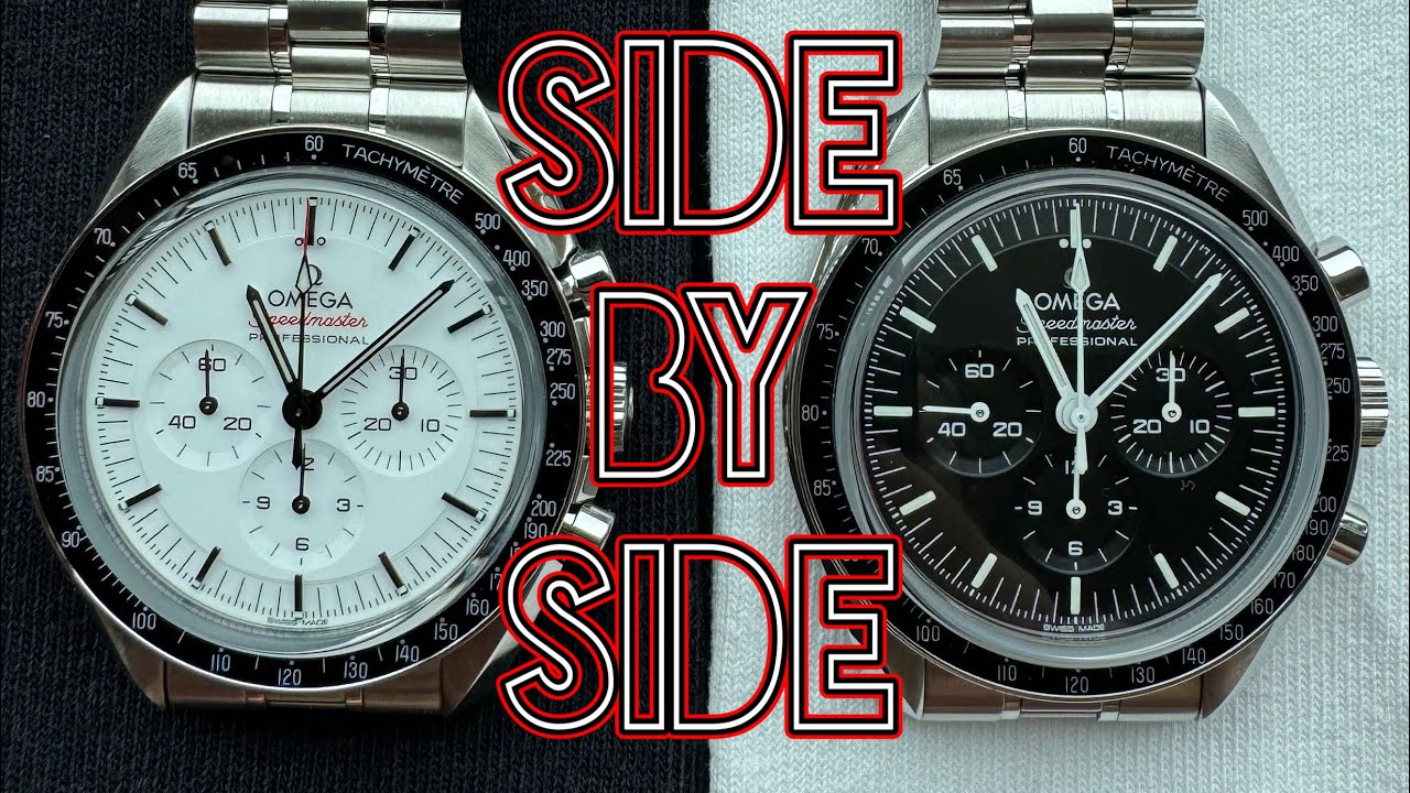 Бело-черные Omega Speedmaster Professional Moonwatch
