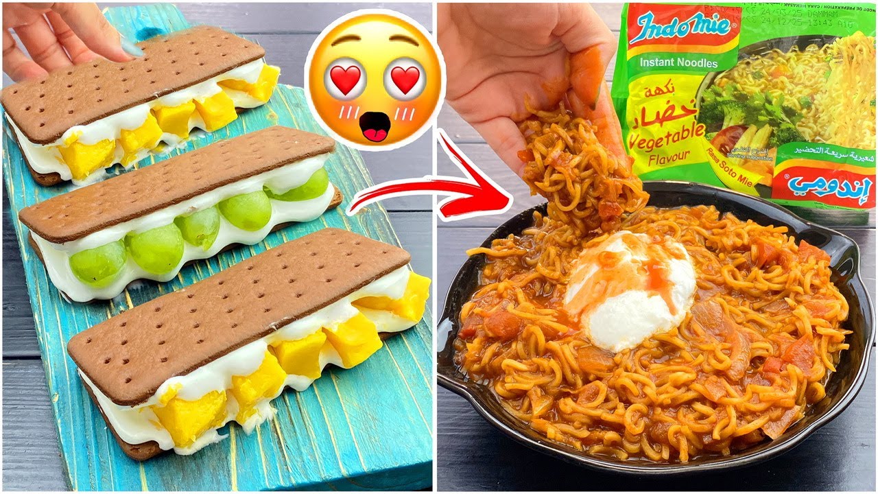 وصفات المتابعين من ٣ مكونات فقط🔥!! ترند المانجو والايسكريم 😨!