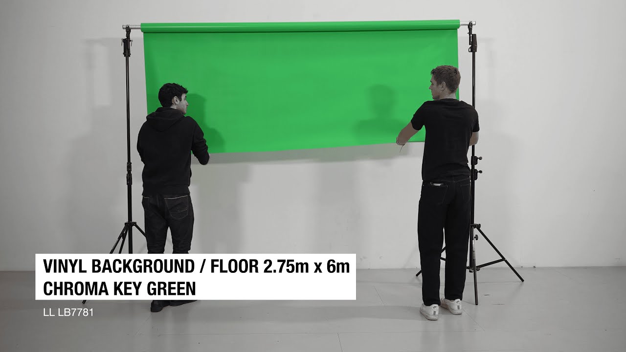 Vinyl Background/Floor 2.75 x 6m Chroma Key Green | Video Backgrounds | Manfrotto