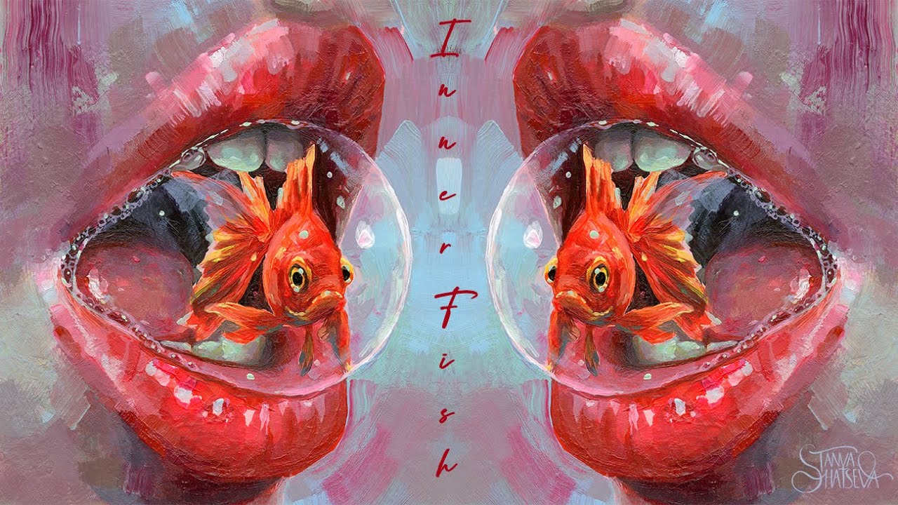 INER FISH. Acrylic surreal painting