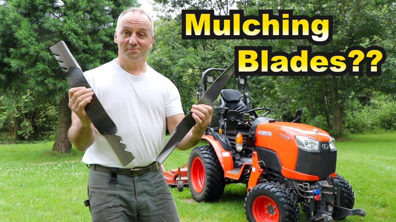 Original vs Mulching Blades on a Caroni TC590 Finish Mower and Kubota B2261 Compact Tractor