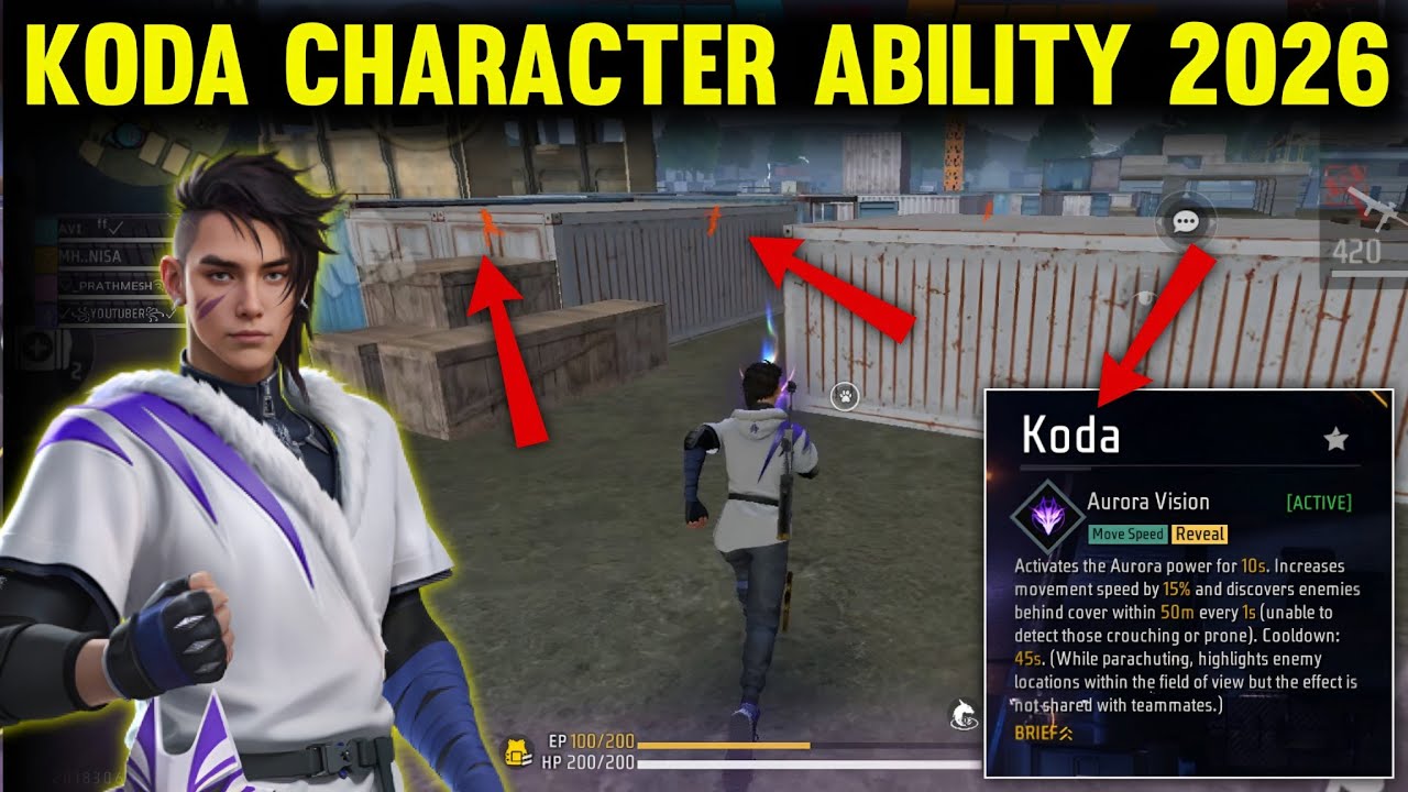 Koda Character Ability 2026 | Free Fire Koda Character Ability | Koda Character Free Fire
