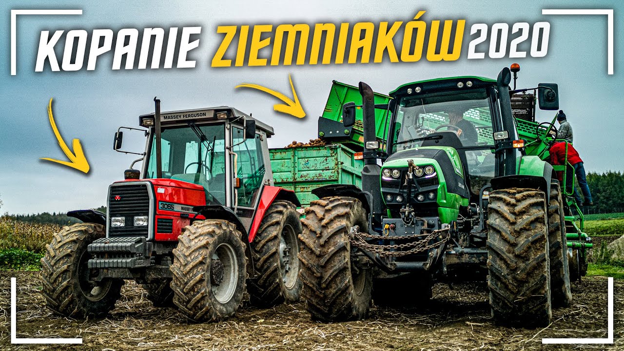 🥔🇵🇱 Kopanie Ziemniak&oacute;w 2020 🚜 Deutz Fahr Agrotron 6160 & Netagco W&uuml;hlmaus 2733 UB 😄
