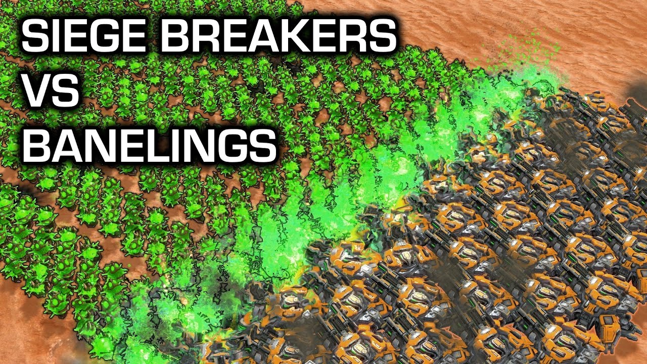 How many Banelings can 50 Siege Breakers take? | SC2