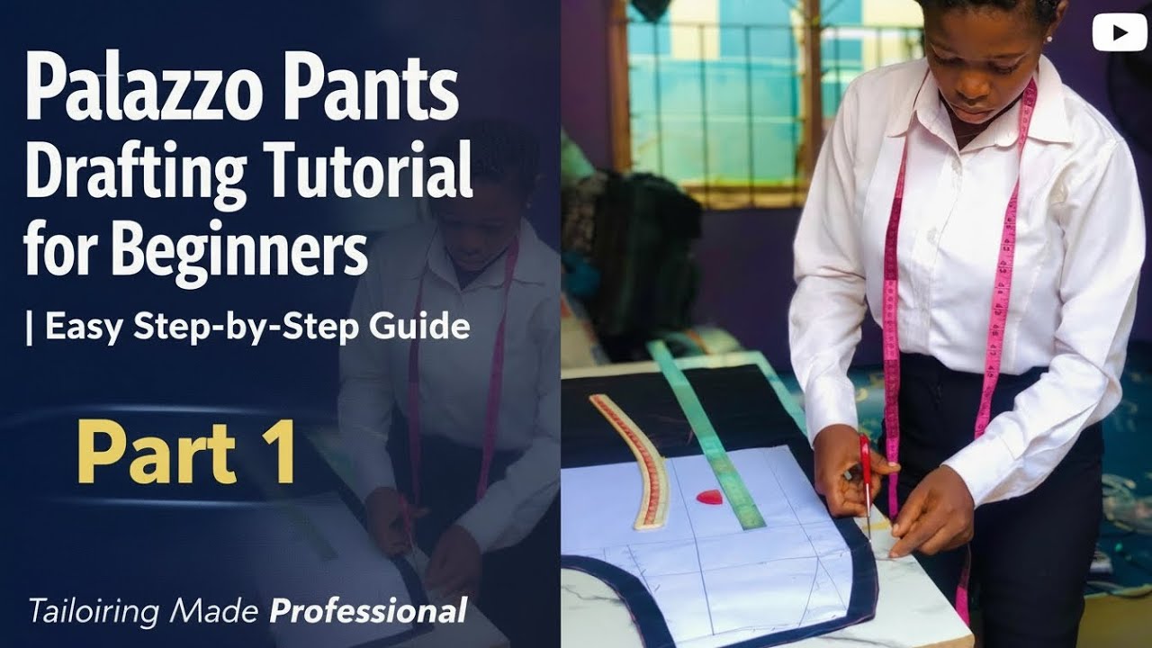 Palazzo Pant Tutorial for Beginners | Drafting, Cutting & Sewing Step by Step (Part 1)