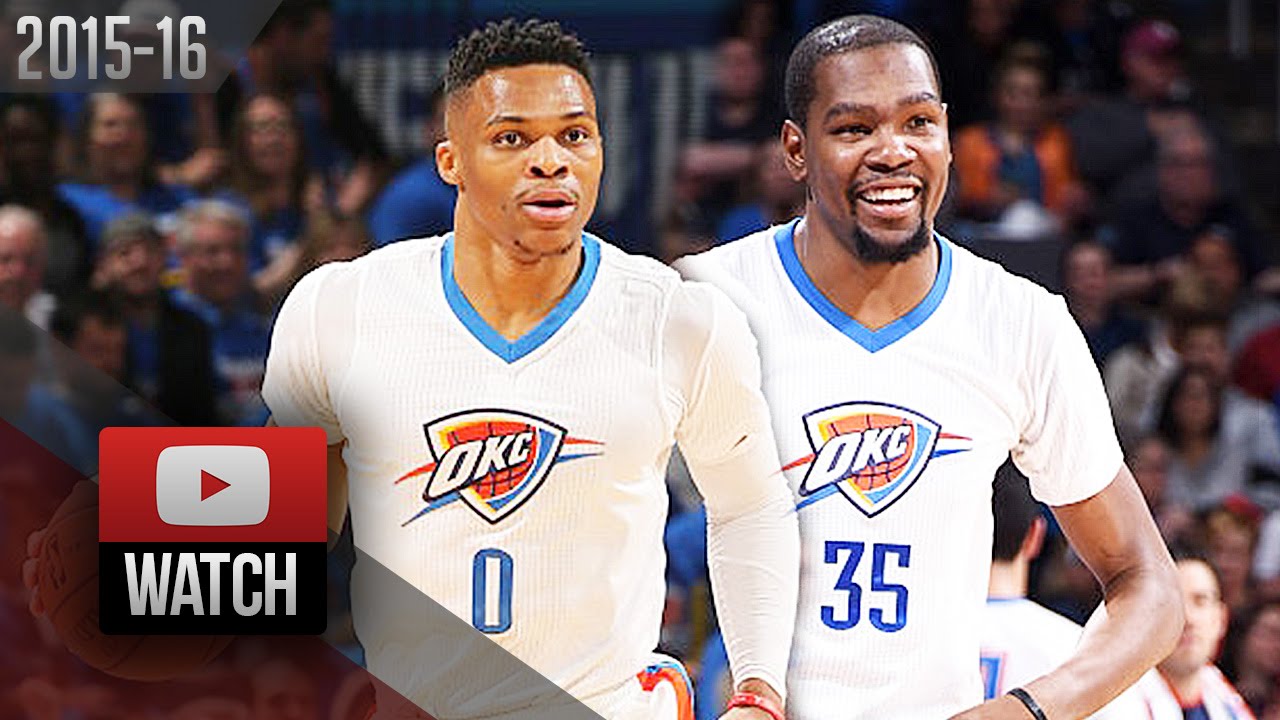 Kevin Durant & Russell Westbrook Full Highlights vs Mavericks 2016 Playoffs R1G1 - 47 Pts Total!