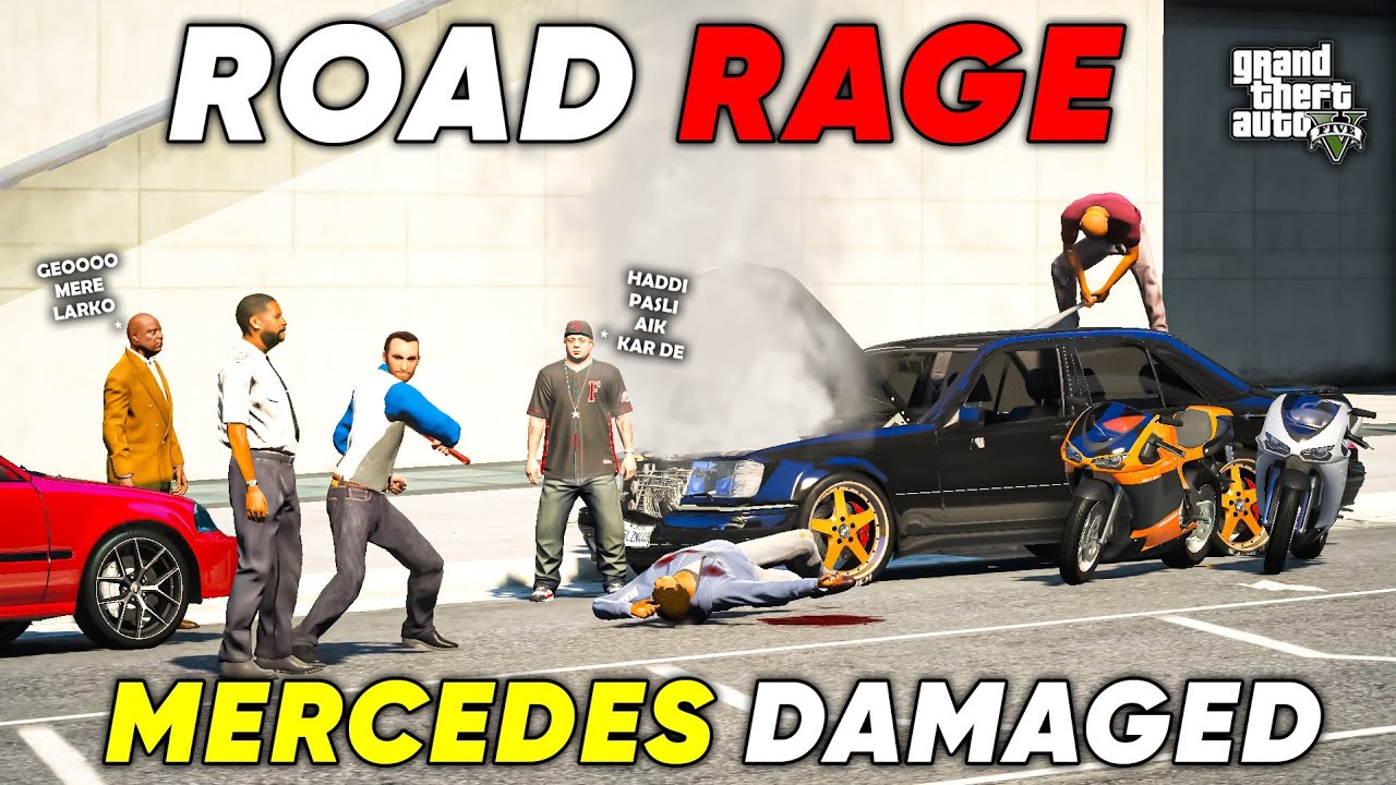 ROAD RAGE HAPPENED | UNKNOWN GUYS DESTROYED OUR MERCEDES | GTA 5 | Real Life Mods #481 | URDU |