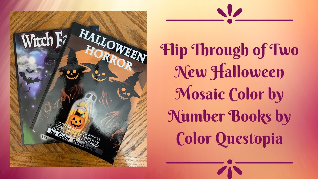 Flip Through of Two New Halloween Coloring Books by Color Questopia