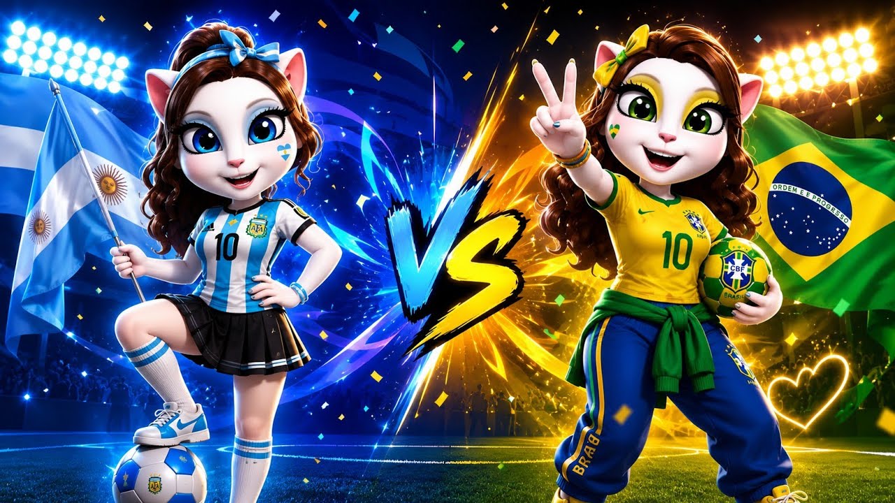 ARGENTINA VS BRAZIL | | NAILS STUDIO | | OUTFIT COSPLAY #mytalkingangela2 #argentina #brazil #angela