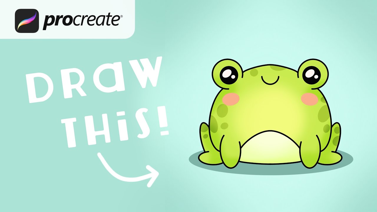Procreate Step by Step Tutorial - Kawaii Frog - Digital Art - iPad Illustration for Beginners