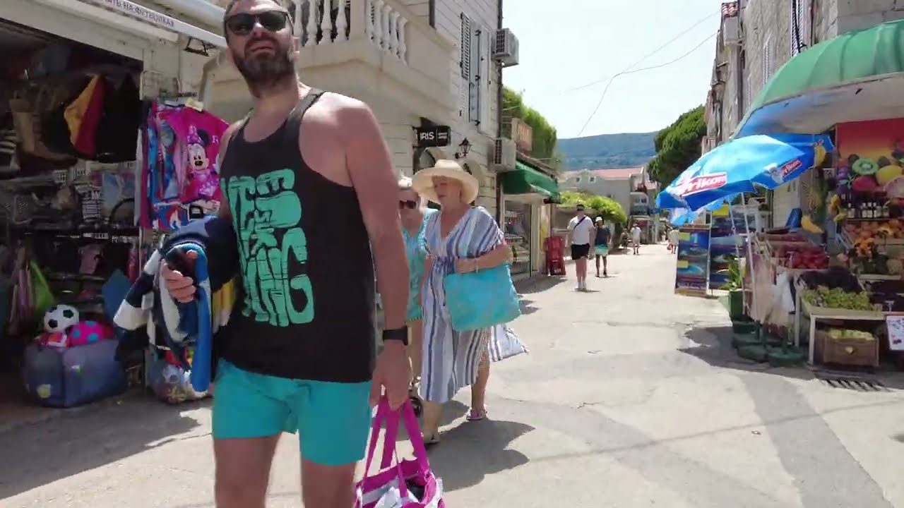 Igalo, Herceg-Novi, Montenegro, 🌡T+28C°🌞, walking tour, #44/3