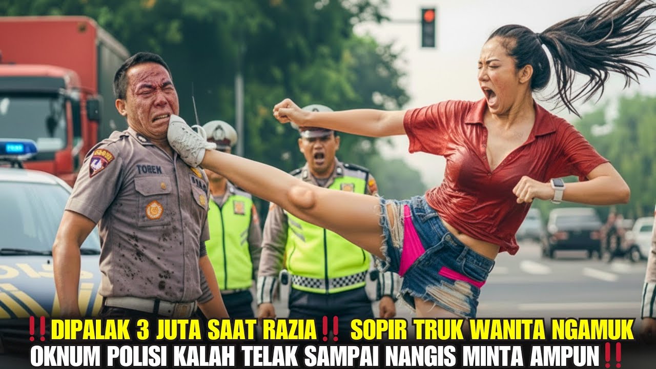 GADIS SOPIR TRUK BALAS OKNUM POLISI‼️ DITILANG SEMENA-MENA SAMPAI POLISINYA NANGIS MINTA AMPUN