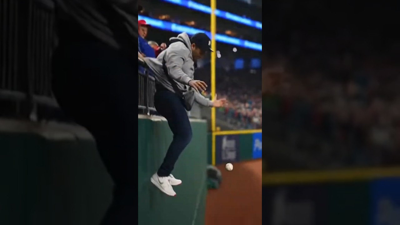Ball Bounces Off Fallen Fan&rsquo;s Shoe 😳⚾