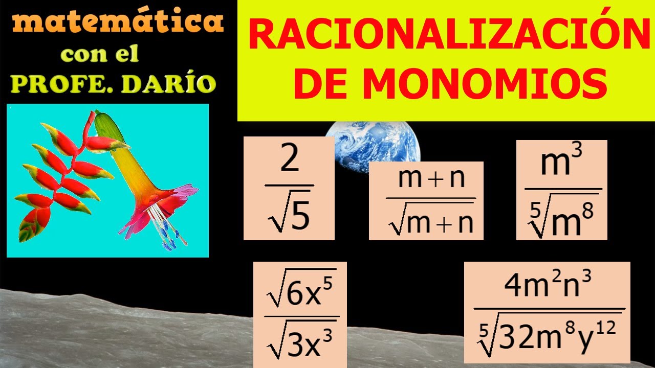 RACIONALIZACIÓN DE MONOMIOS. 5 EJERCICIOS