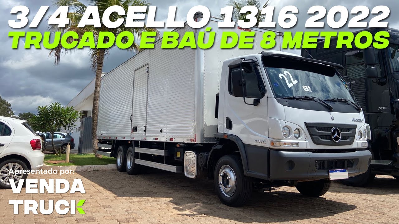 CAMINHÃO 3/4 MB ACELLO 1316 2022 TRUCADO COM BAÚ DE 8 METROS À VENDA CAIOBÁ SEMI NOVOS │ VENDA TRUCK