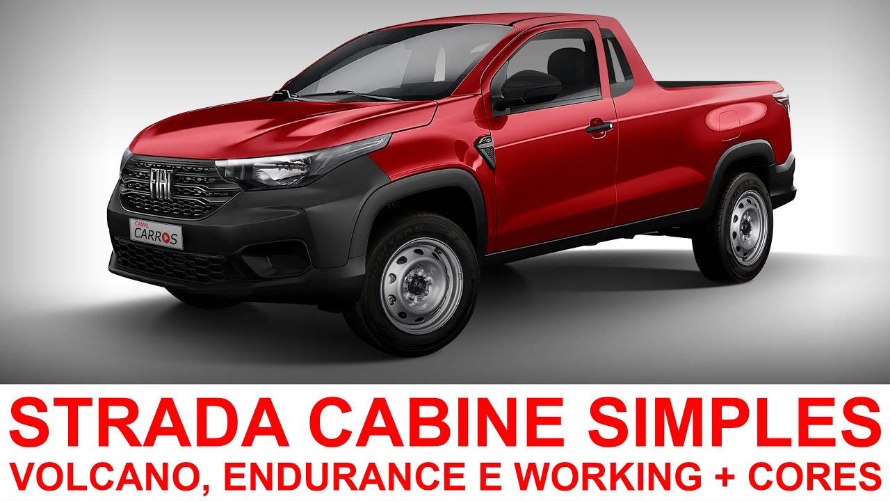 NOVA FIAT STRADA CABINE SIMPLES - VOLCANO, ENDURANCE E WORKING + CORES