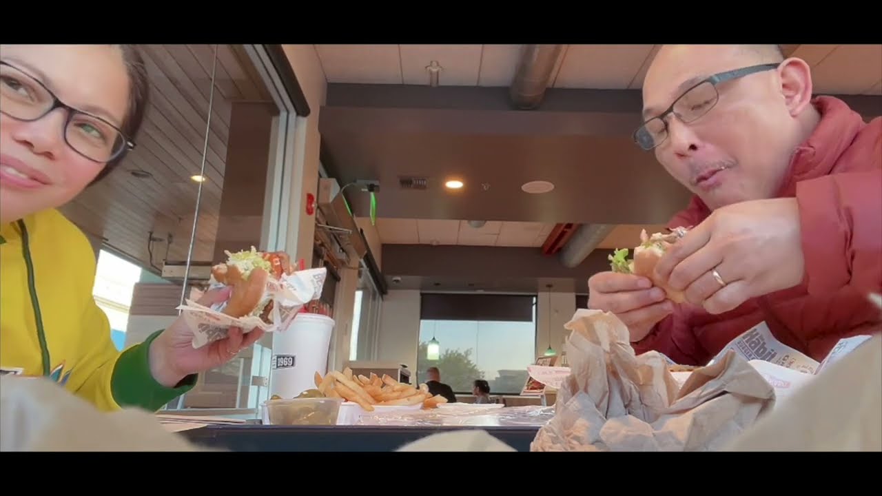 Couple Bonding at Habit Burger Grill & Costco