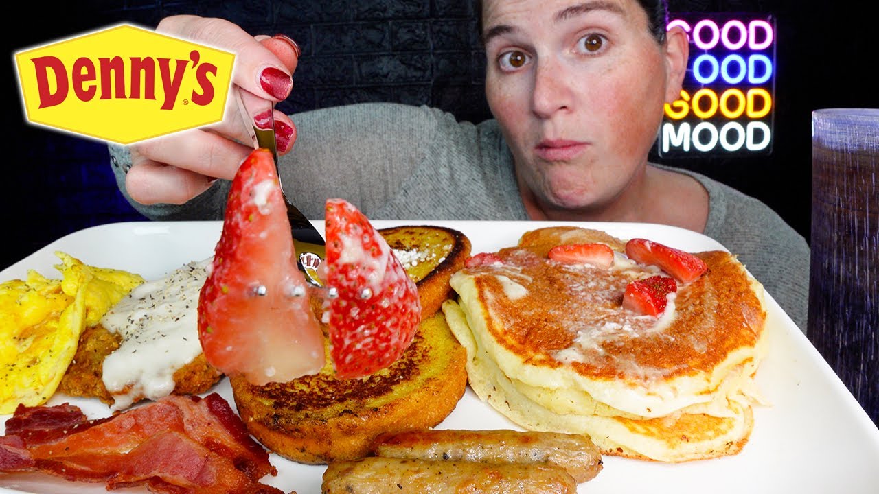 ASMR | DENNY'S | ULTIMATE BREAKFAST | MUKBANG EATING SHOW #asmr #mukbang #eating #food