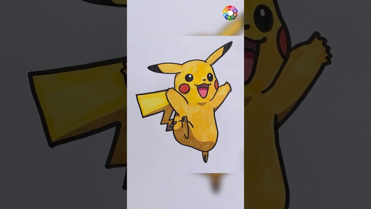 Draw PIKACHU easy! Step by Step! DRAWING Tutorial for kids!
