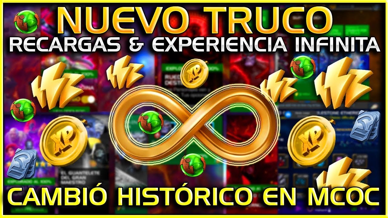 Nuevo TRUCO -RECARGAS & EXPERIENCIA- *INFINITAS* (JUGANDO SOLO 15 Min) | MCOC