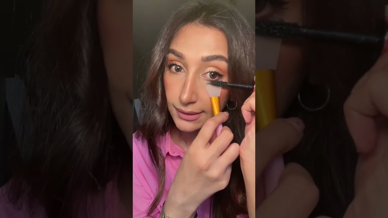 I tried this hack.🤔 Which side looks better ? #makeuphack #lowerlashes #maskapplicator #hiratareen