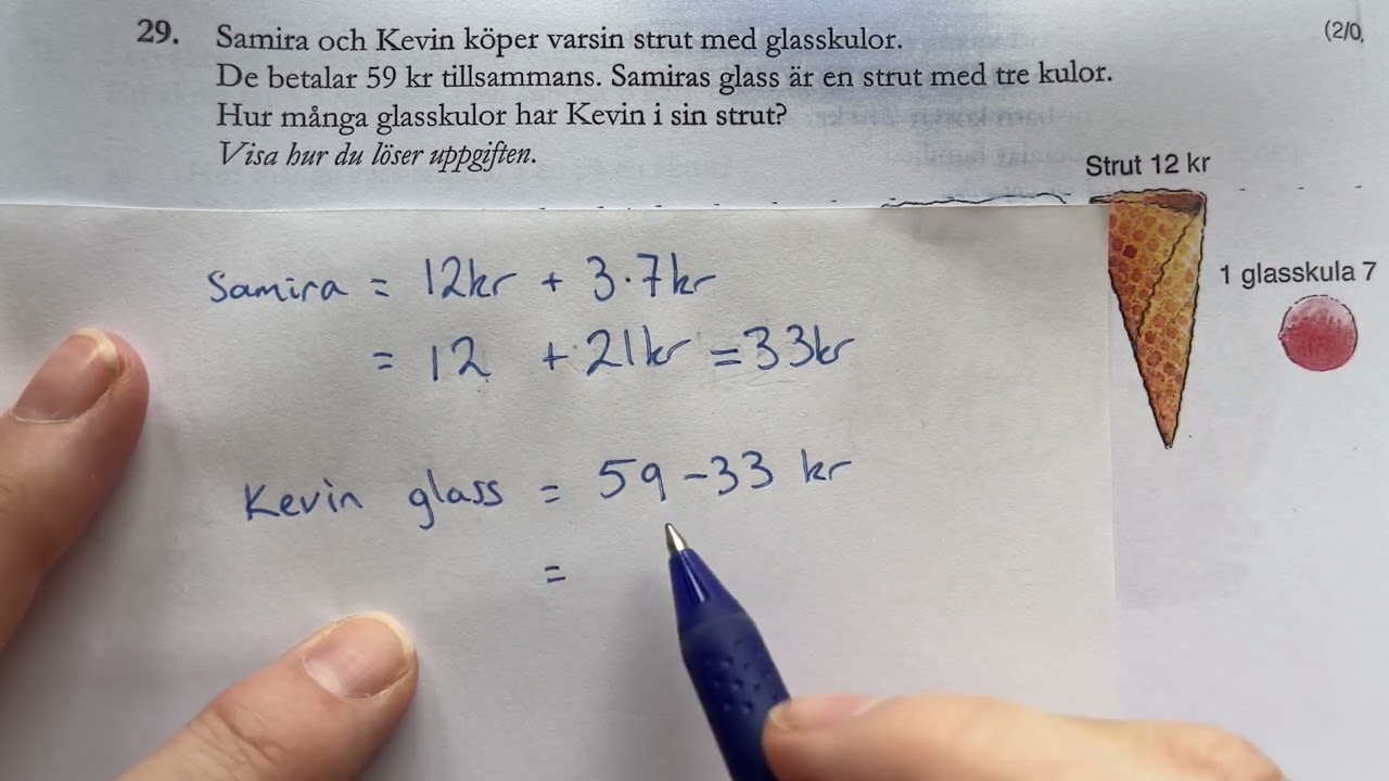 Fråga 29 DDel år6 2017 matte NP
