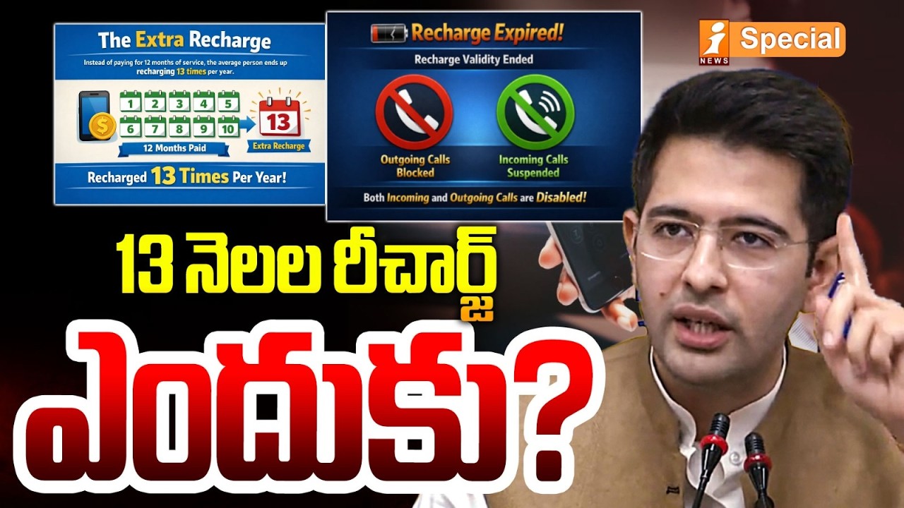 13 నెలల రీచార్జ్ ఎందుకు? | MP Raghav Chadha Exposed &ldquo;28-Day Recharge Scam&rdquo; in Parliament | iNews