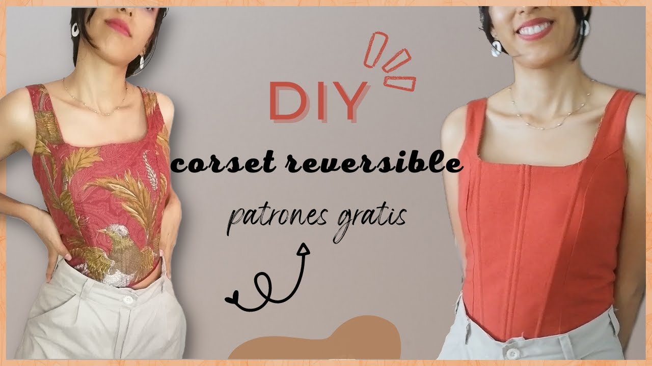 DIY CORSET REVERSIBLE || como hacer un corset paso a paso + patron incluido