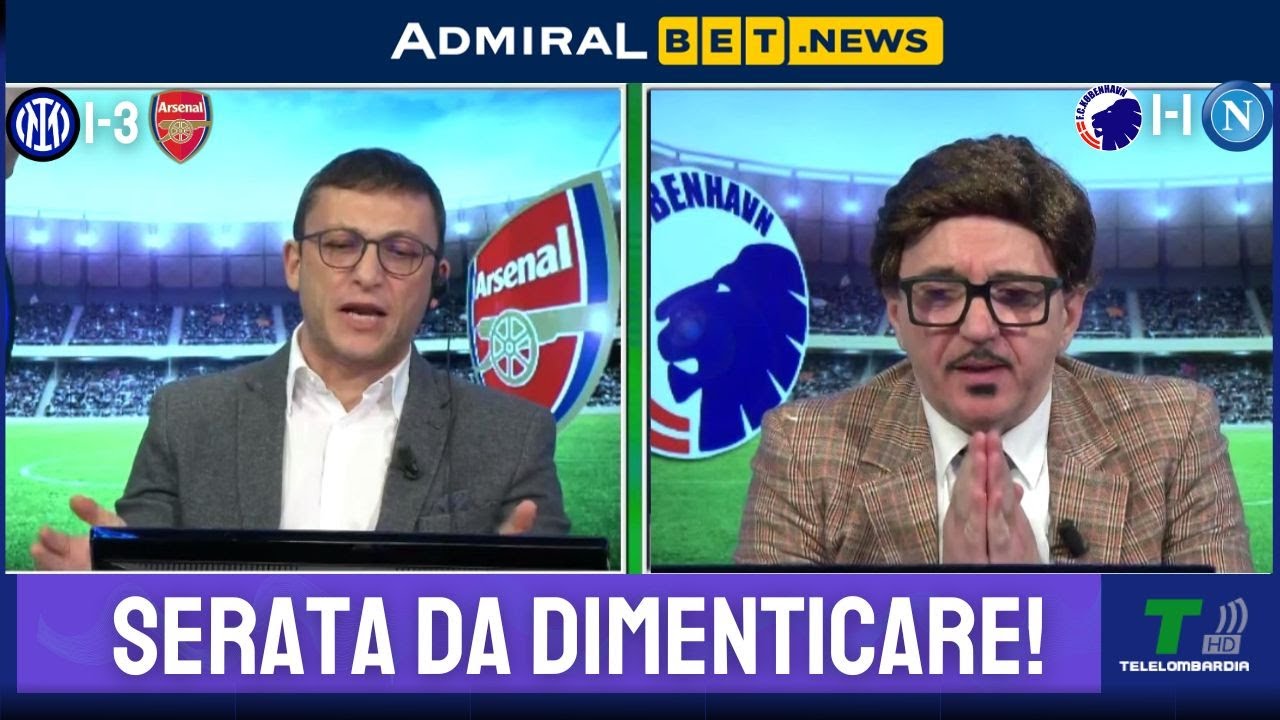 CHAMPIONS INTER ARSENAL 1-3, NAPOLI COPENAGHEN 1-1: MARTEDÌ DA DIMENTICARE PER LE ITALIANE!