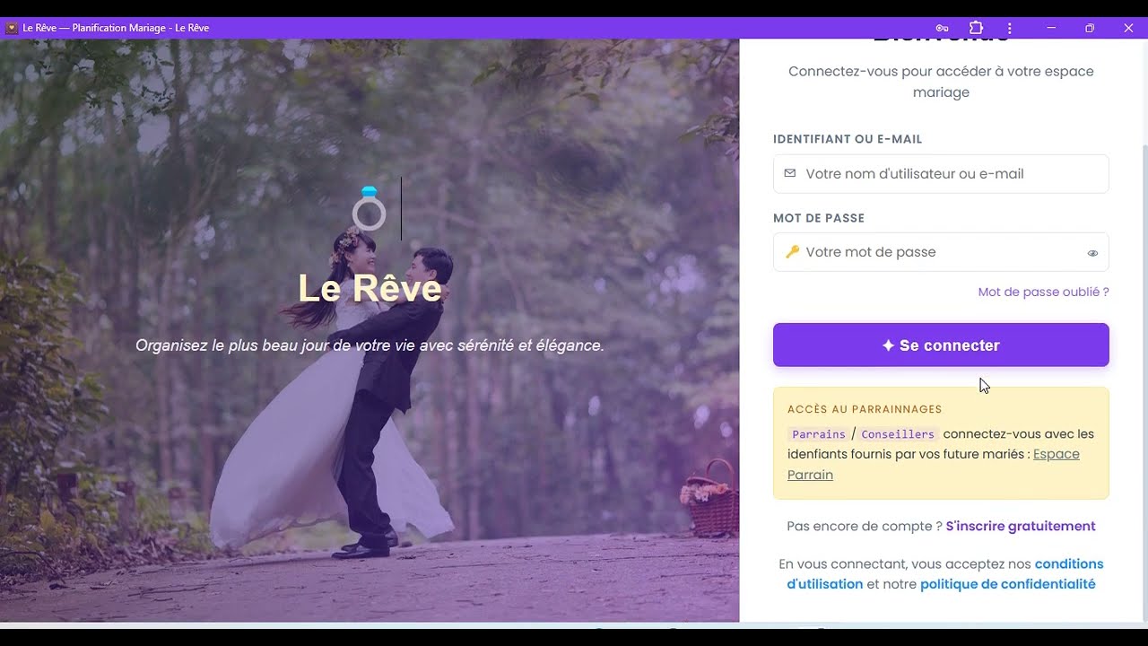 💍 Le Rêve — L'application complète pour planifier votre mariage | Démonstration complète