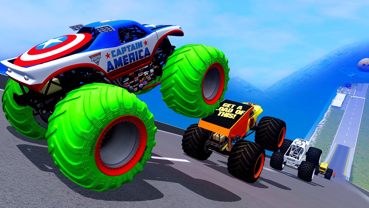 Epic High Speed monster trucks jumps stunts & crashes #118 | BeamNG Drive