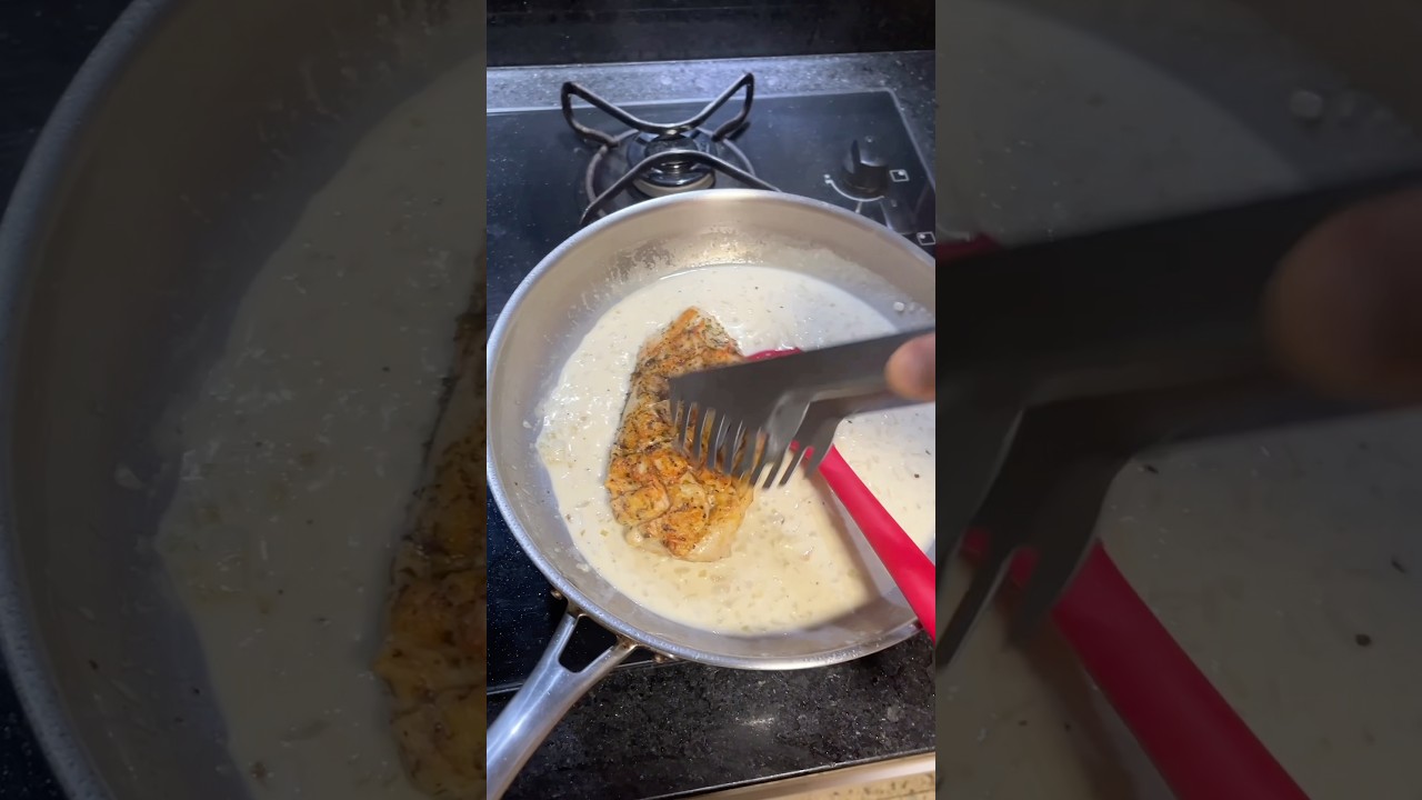 Frango com creme de provolone do Vitor Porpino