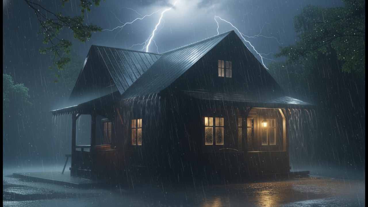 Night Rain & Distant Thunder 🌧️⚡ Deep Sleep Ambience