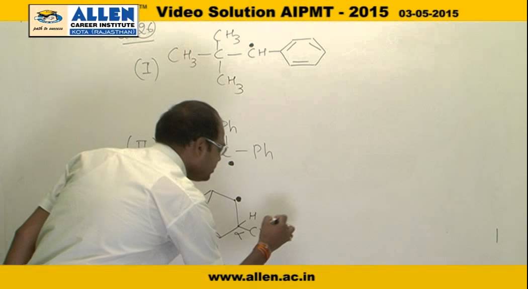 AIPMT 2015 video solutions &ndash; Chemistry Q. No. 26,28 &ndash; AIPMT 2015 Q&A BY ALLEN
