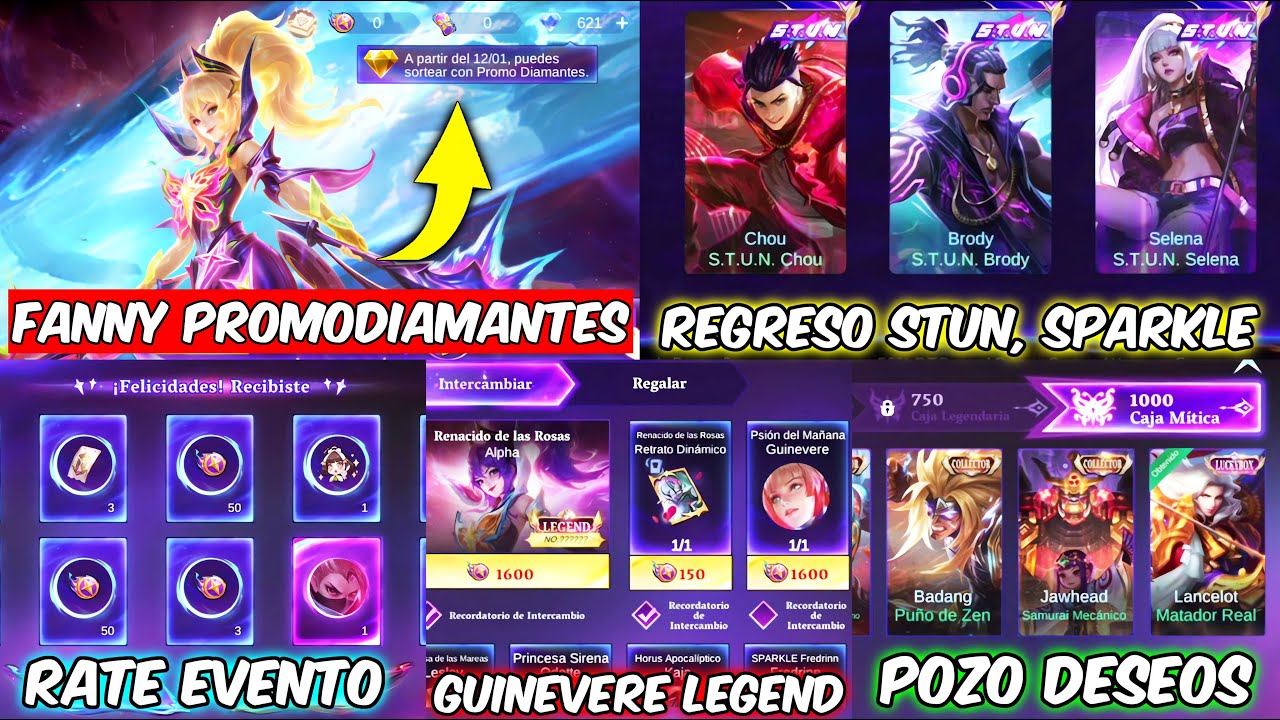 REGRESAN LAS SKINS LEGENDARIAS, STUN Y PROMODIAMANTES | FANNY GALATIC STARHAWK CENTELLA COSMICA