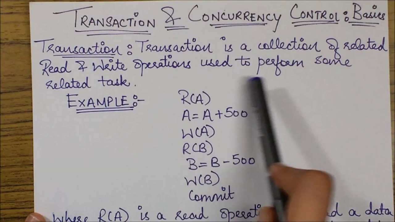 TRANSACTION AND CONCURRENCY CONTROL - BASICS & ACID Properties
